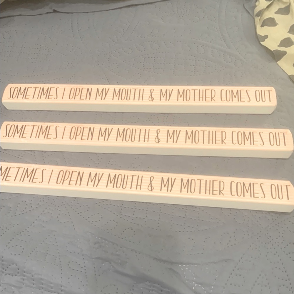 Decorative Quote Sign in White and Pink